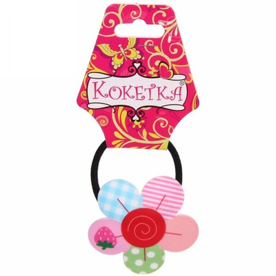 Резинка для волос детская «Кокетка - Цветочек», 6 цветов, d-5см