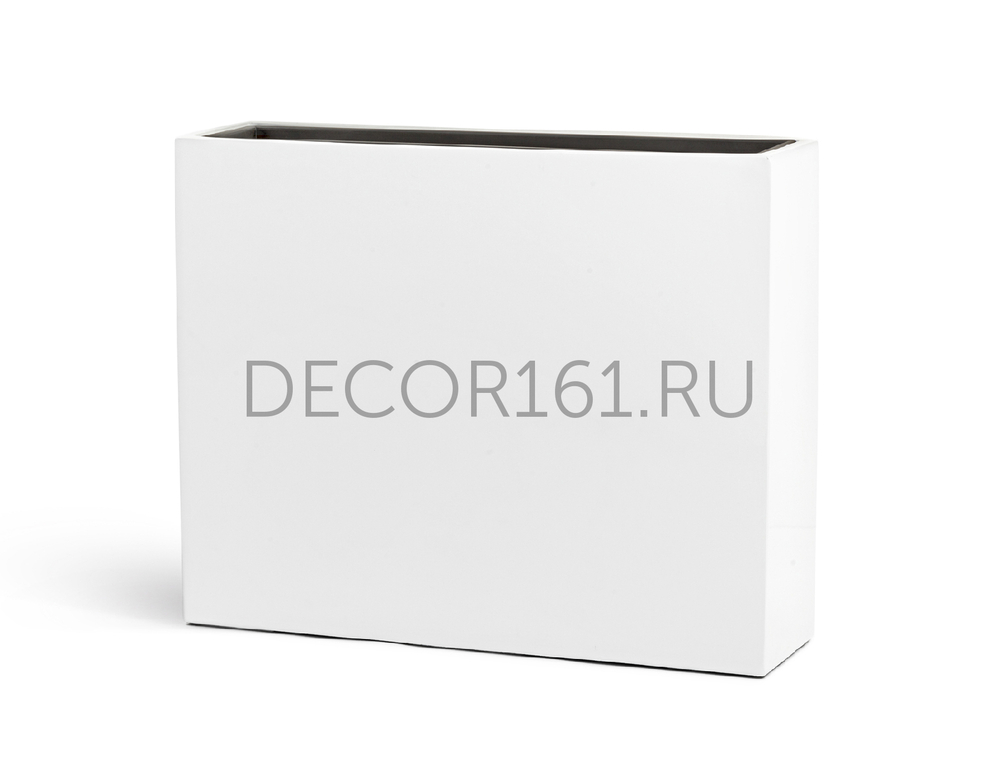 Кашпо TREEZ Effectory Gloss Высокий Дивайдер Белый глянцевый лак в-75, д-92, ш-25 см 1/1 41.3320-05-040-WH-92/75