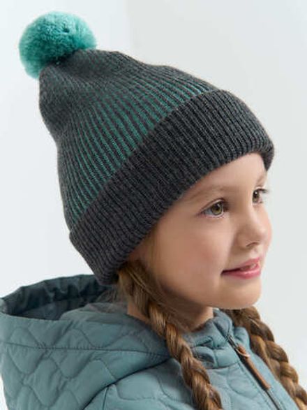 Шапка из смесовой шерсти "Морская волна" 7+