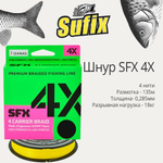 Плетеный шнур для рыбалки SFX 8X 150 м, 0,285 мм, 22,3 кг