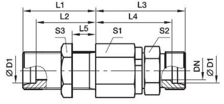 ADG 107 Прямой поворотный переборочный фитинг с шарикоподшипником