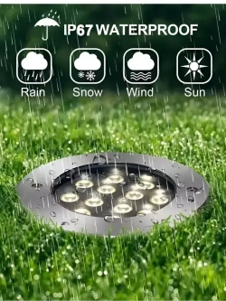 Светильник грунтовый 12Вт 3000К IP67, встраиваемый