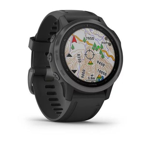 Мультиспортивные часы Garmin Fenix 6S Sapphire- серый DLC с черным ремешком 010-02159-25