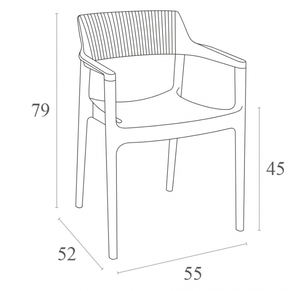 Кресло пластиковое Siesta Contract Tulum, темно-серый