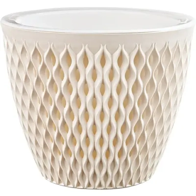 Кашпо для цветов пластиковое 3л d-17,1см «Версаль» Кремовый