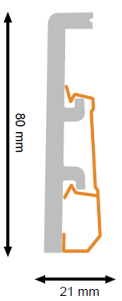 Плинтус дюрополимерный Arbiton Integra HDPS 19 Дуб натуральный 80х20х2400 мм