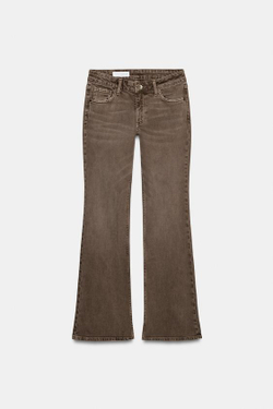 ZARA ДЖИНСЫ TRF BOOTCUT С НИЗКОЙ ПОСАДКОЙ, КОРИЧНЕВЫЙ