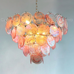 Люстра Cloyd LINZE-B C18 / Ø80 см - латунь - розов.стекло (арт.11677)