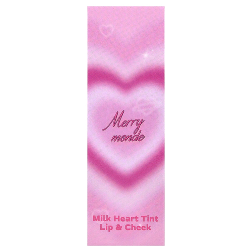 Merrymonde, Milk Heart Tint, оттенок для губ и щек, 02 с клубничным молочком, 5 г