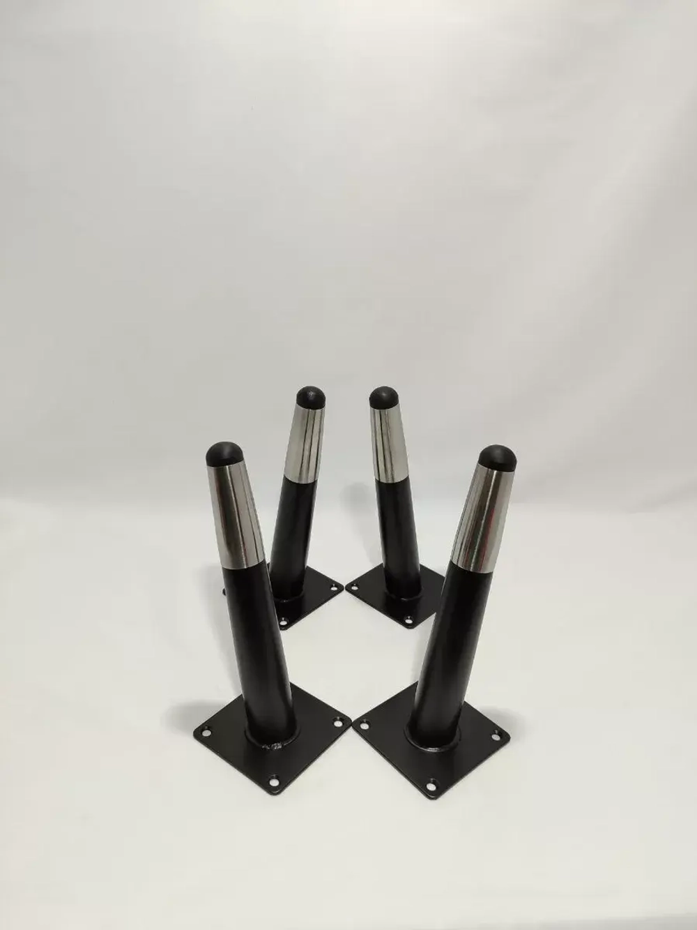 Ножки мебельные Черные с Серебром 200мм/4шт