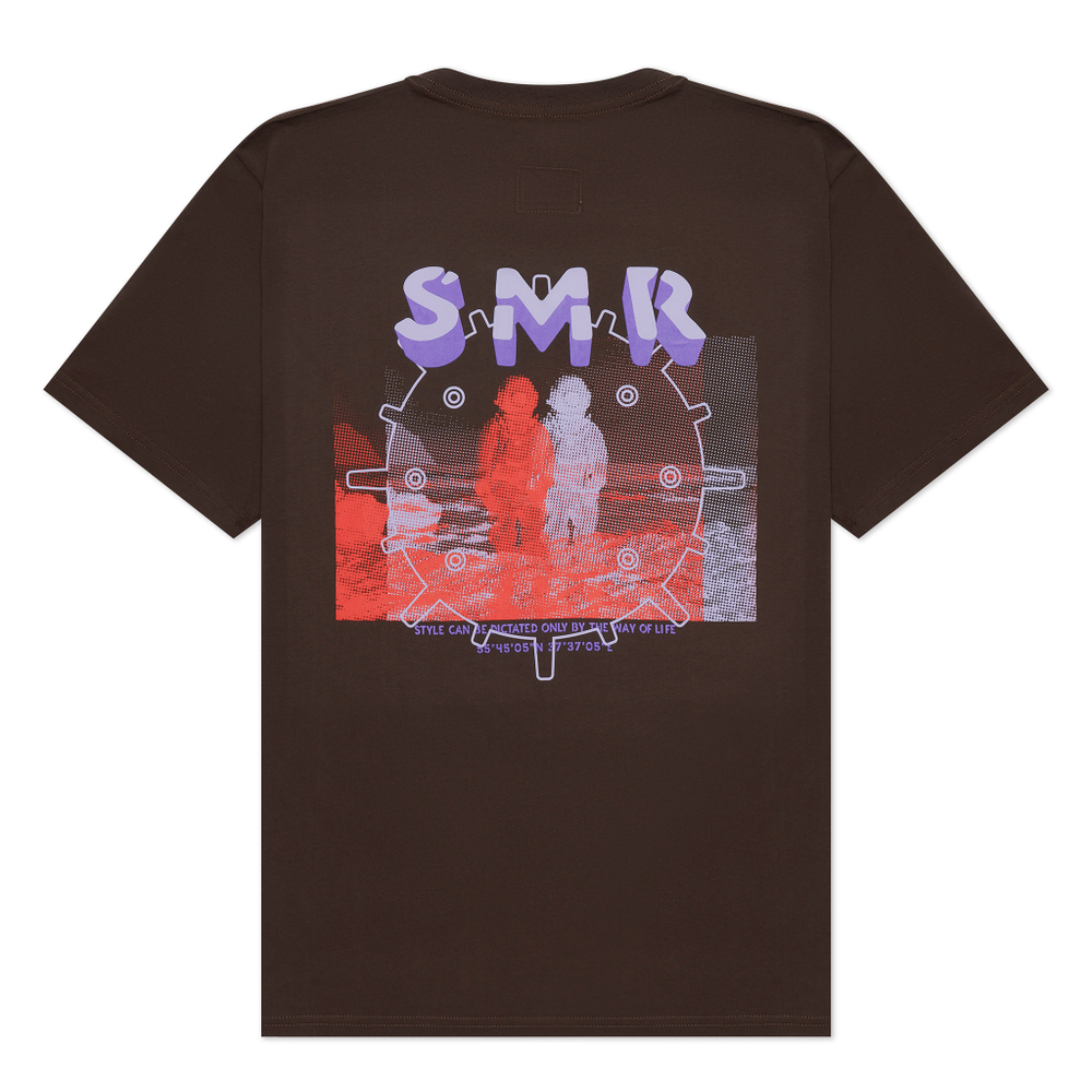 TSHRT SMR HALFTONE MINE LOGO Brown