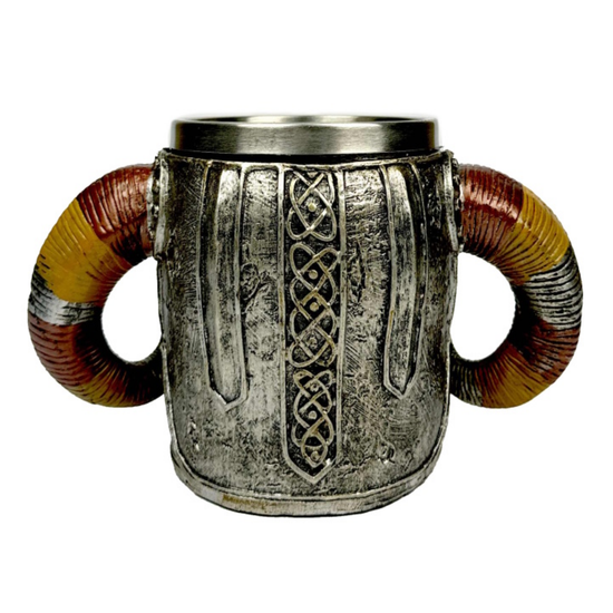 3D Кружка Череп с рогами, металл внутри, 450мл