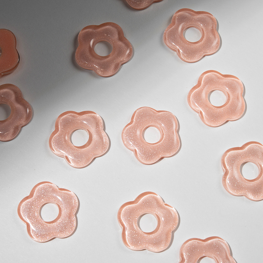 Подвеска "Незабудка", 26мм, оранжевый акрил