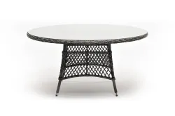 "Эспрессо" плетеный круглый стол, диаметр 150 см, цвет графит