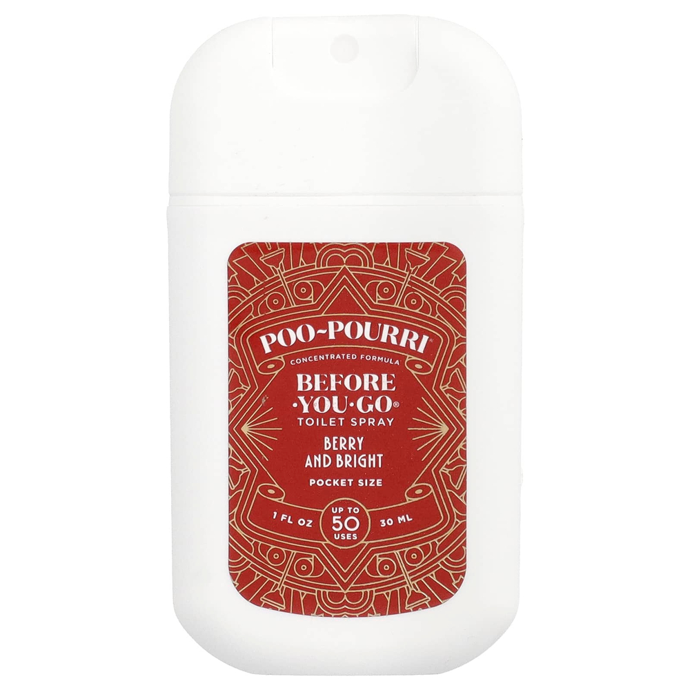 Poo-Pourri, спрей для туалета Before-You-Go®, компактный спрей, Berry and Bright, 30 мл