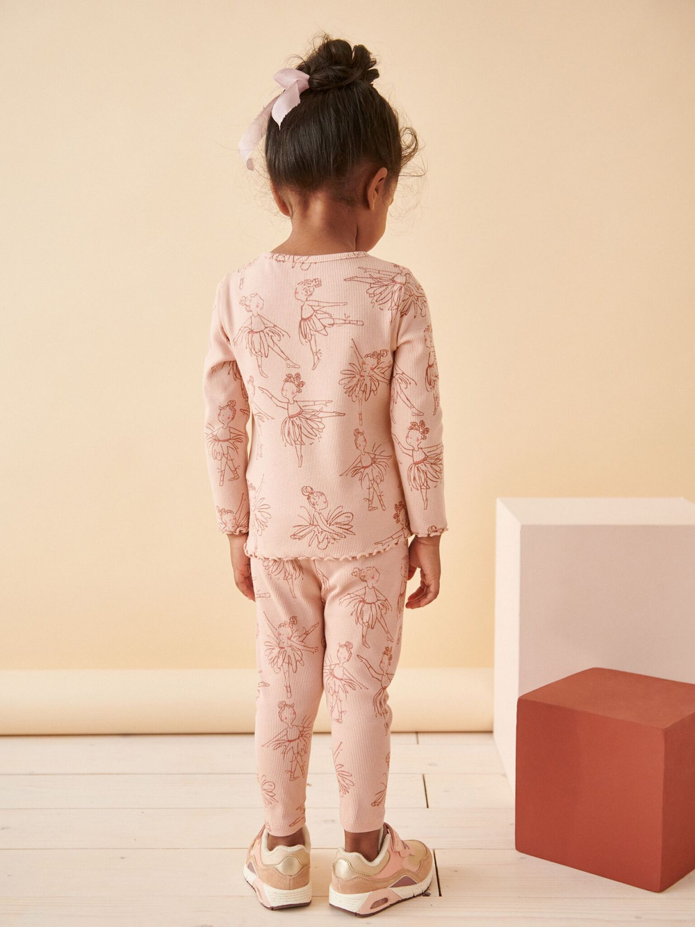 Лонгслив и легинсы в комплекте для девочки Next 168-477, Розовый