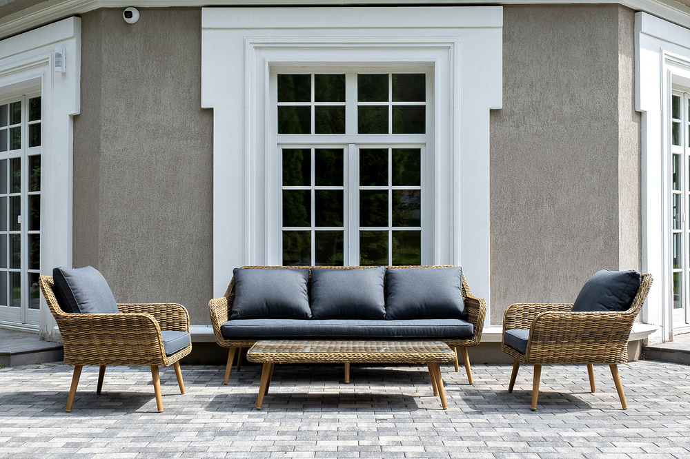 "Прованс" лаунж-зона плетеная из искусственного ротанга, цвет соломенный