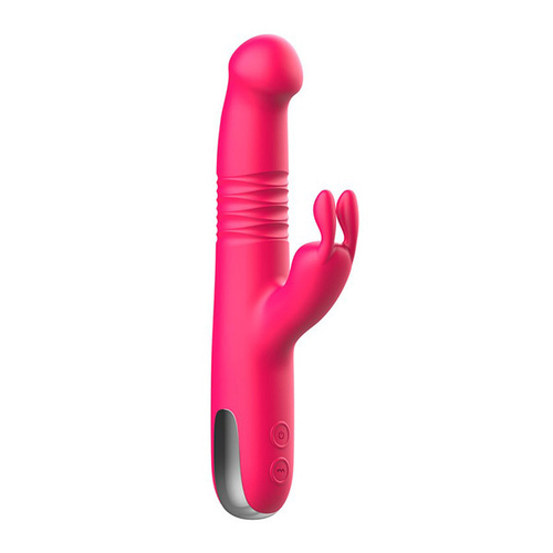 Розовый вибратор-кролик 22,4см со стимулятором клитора и возвратно-поступательными движениями I-Moon Beauty MY-206 Pink