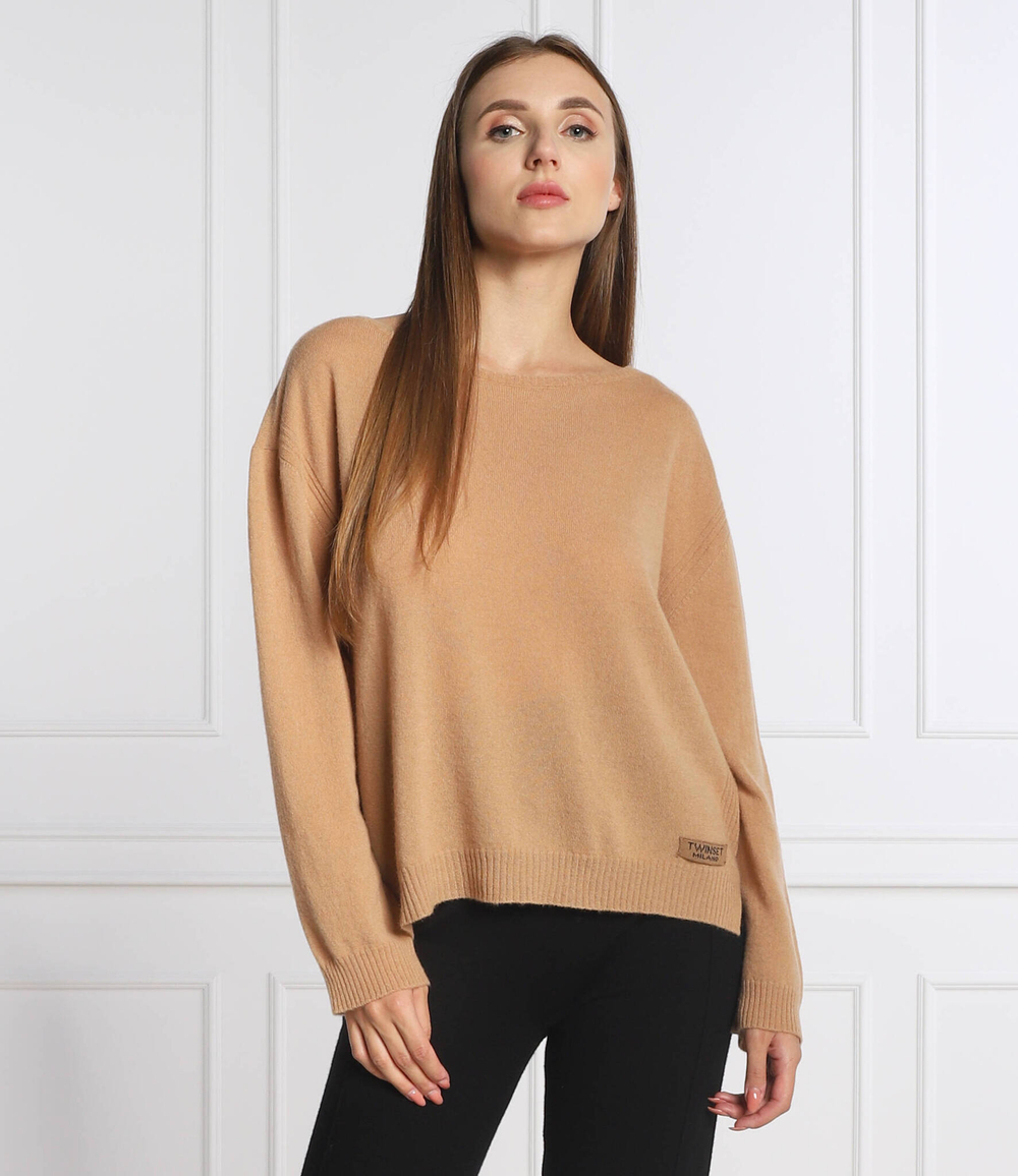 Хлопковый свитер TWINSET - светло-коричневый(222TP3350)
