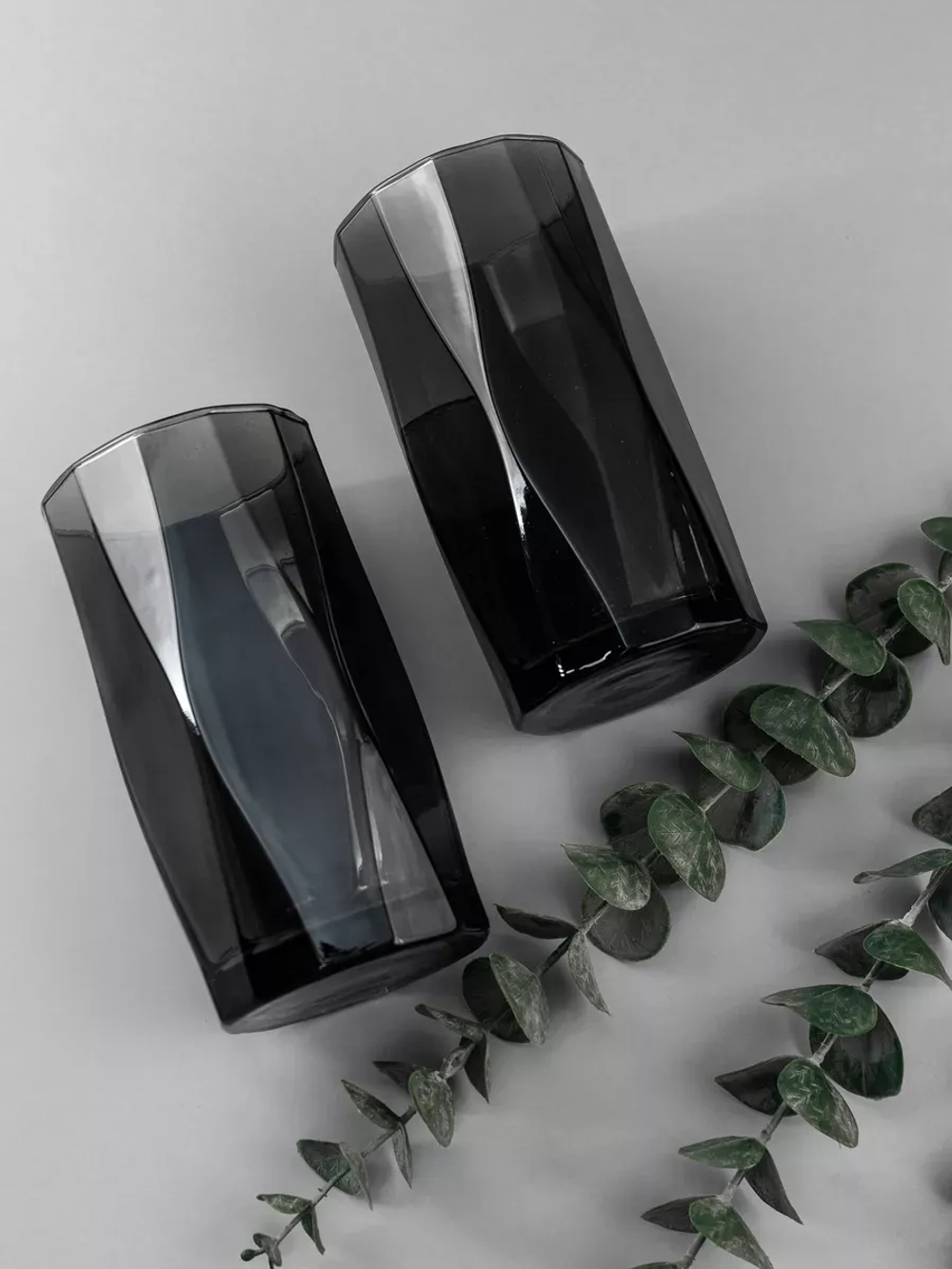 Набор изогнутых бокалов для воды, 450 мл, 6 шт. черные