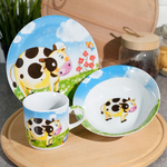 Набор детской посуды 3 предмета "Корова" LR 27329