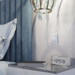 Выключатель одноклавишный с подсветкой (белый)