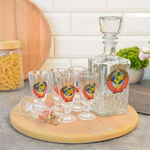 Набор 7 предметов (графин 500мл, 6 рюмок 35мл) Лафитник "Герб СССР"