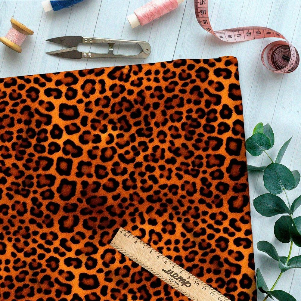 Ткань премиум мембрана принт леопардовый
