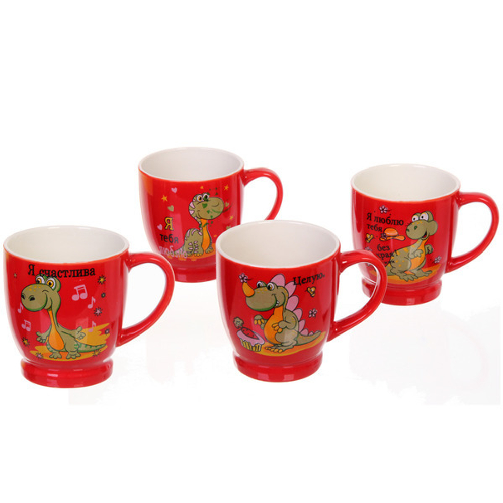 Кружка керамическая 210мл «Влюбленный Дракоша», красная