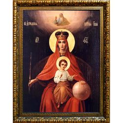 Державная икона Божией Матери на холсте.