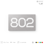 Номер на дверь 802, табличка на дверь для офиса, квартиры, кабинета, аудитории, склада, серая 120х70 мм, Айдентика Технолоджи