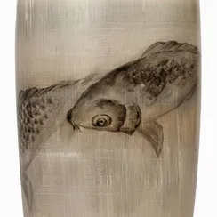 Большая ваза Fish III высота 60 см, бежевая