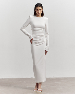 Драпированное платье макси с металлической молнией