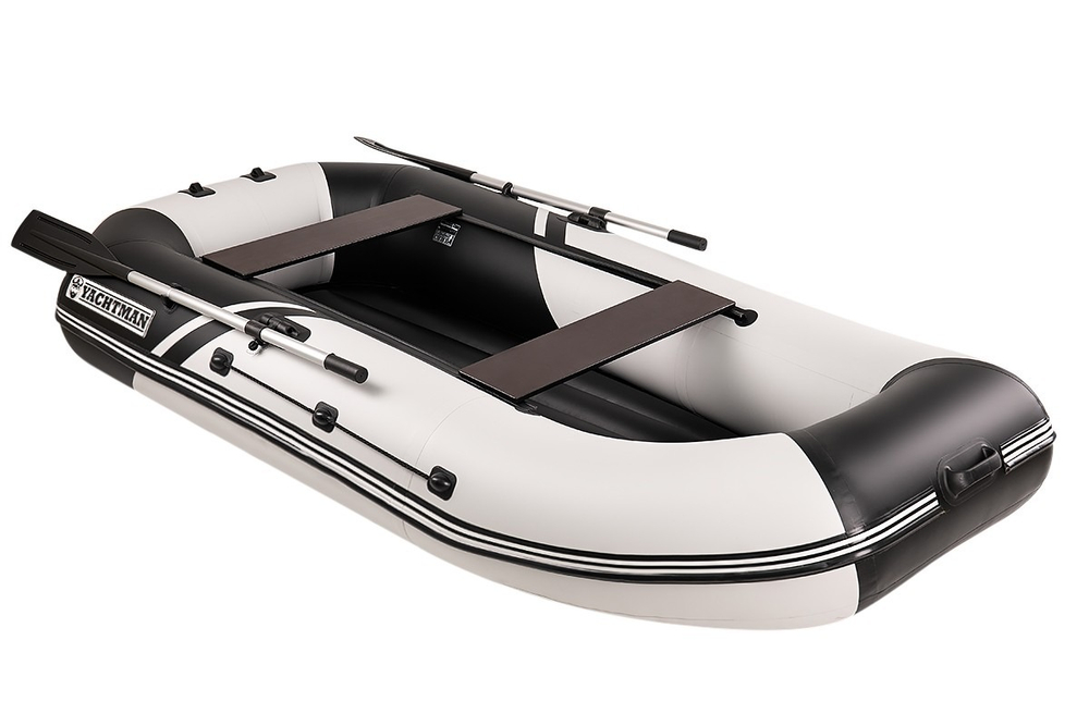 YACHTMAN-280 МНД НАДУВНОЕ ДНО (Яхтман) белый-черный (лодка ПВХ с усилением)