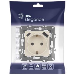 Розетка ЭРА Elegance 14-4108-02 2P+E 16A-250В со шторками с USB type-A+C 5В-3А слоновая кость