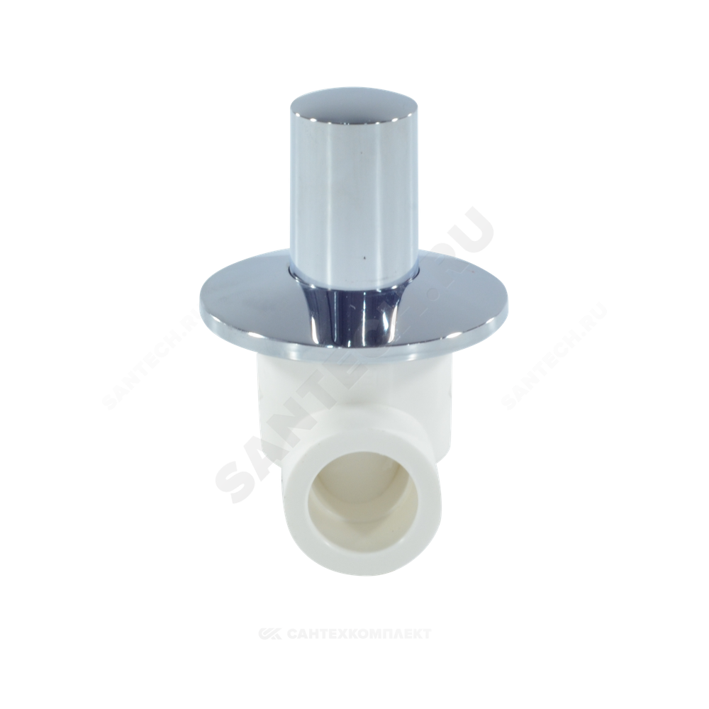 Клапан (вентиль) PP-R запорный белый хромированный Дн 25 Ру25 VALFEX 11154025