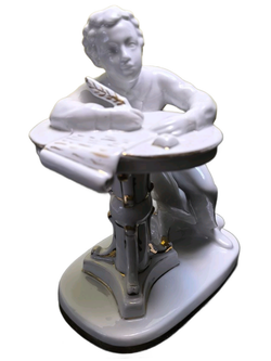 Фарфоровая статуэтка "Юный Пушкин", ЛФЗ, 1960 - 1970 гг.