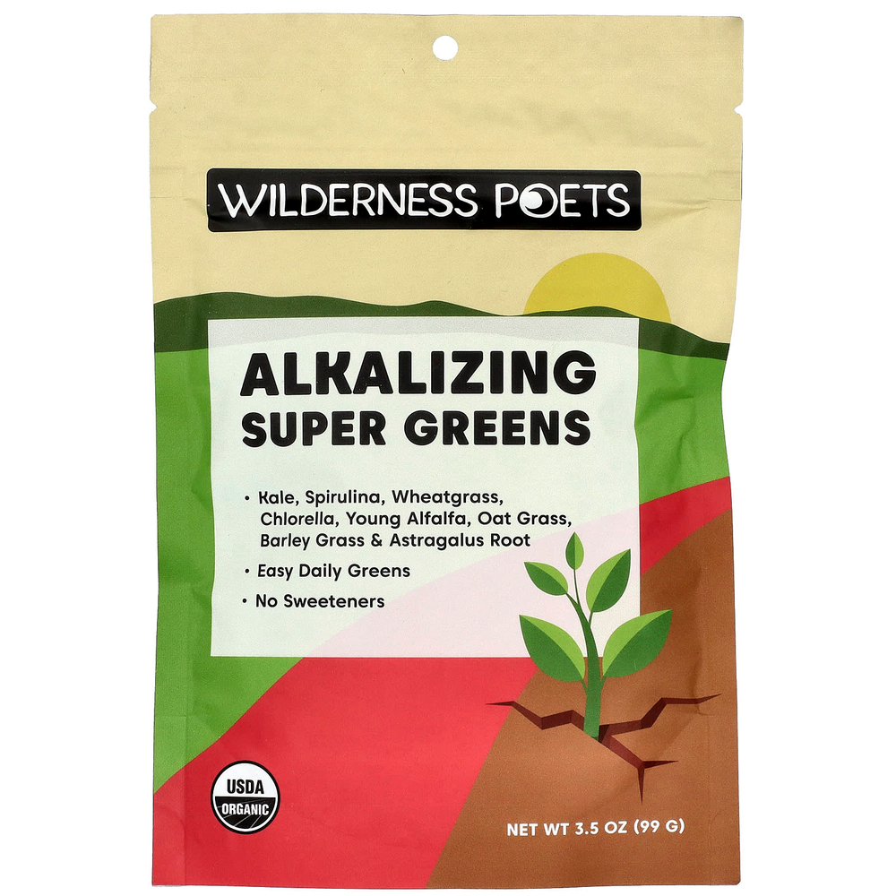 Wilderness Poets, Подщелачивающая зелень, 99 г (3,5 унции)