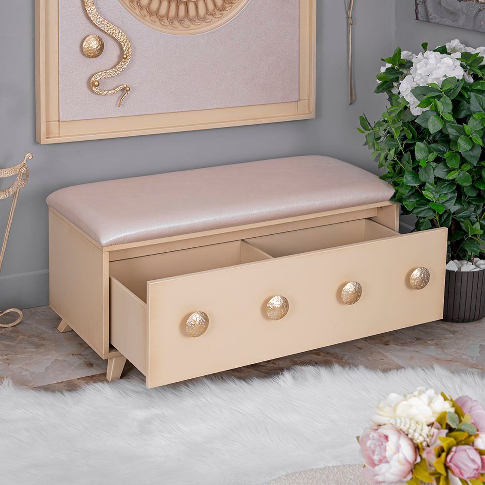 Банкетка Heri 2 Айвори Мраморное золото