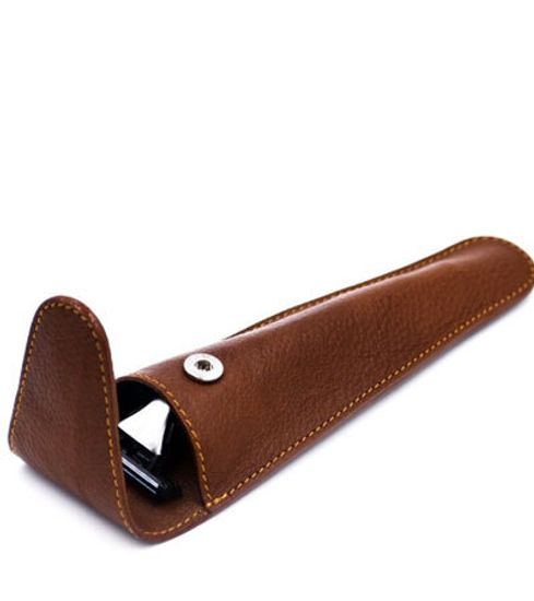 Кожаный чехол Parker для бритв Mach3/Fusion, коричневый