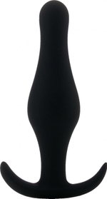 Чёрная анальная пробка Butt Plug with Handle Medium - 12,6 см. (Цвет: черный)