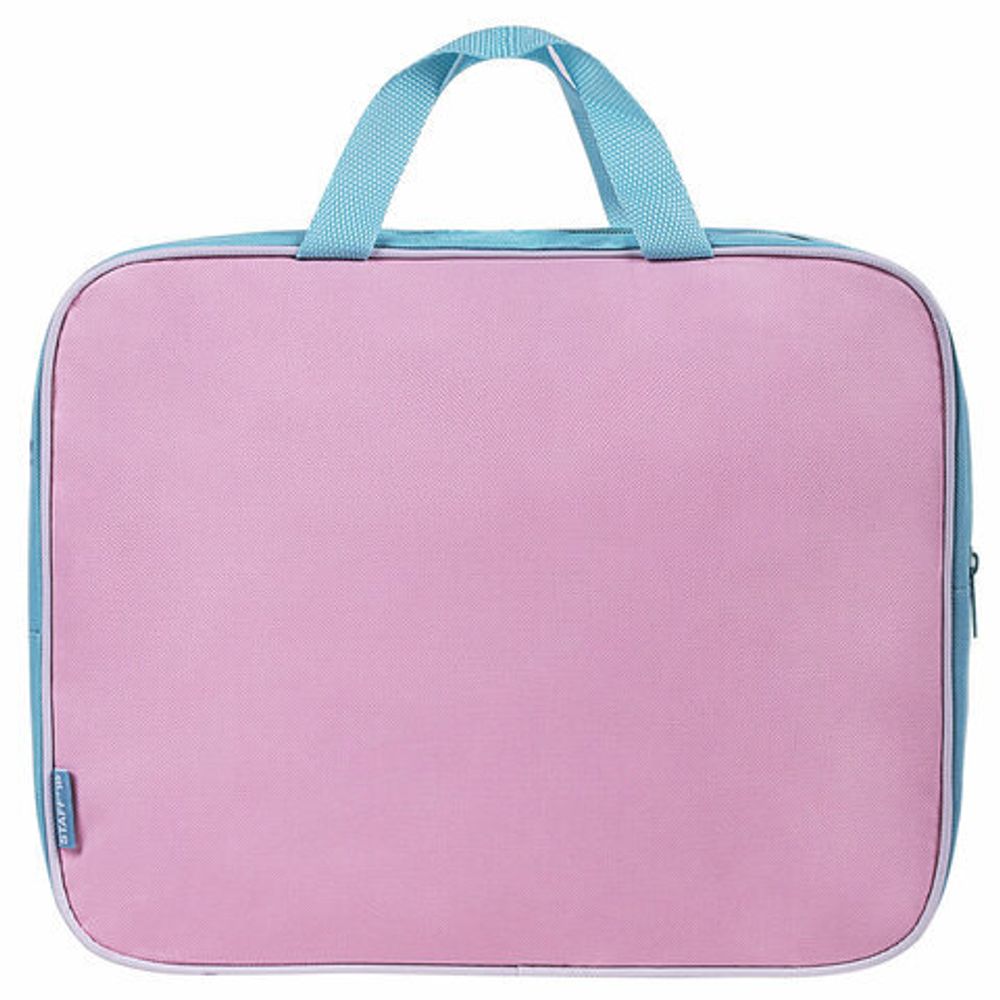 Папка на молнии с ручками STAFF EVERYDAY А4, 1 отделение, полиэстер, 80 мм, нежно-розовый, 271488