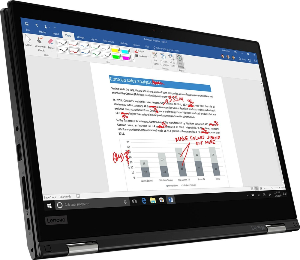 Ноутбук Lenovo ThinkPad L13 Yoga G2 20VK0014RT Core i5 1135G7, 8192 Mb, 13.3; Full HD 1920x1080, 256 Gb SSD, DVD нет, Intel Iris Xe Graphics, Windows 10 Professional, серебристый