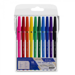 Набор шариковых ручек Alingar, "Point", 10 цветов, 0,7 мм, круглый, цветной пластиковый корпус, ПВХ чехол, европодвес