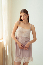 СОРОЧКА МИНИ С КРУЖЕВОМ