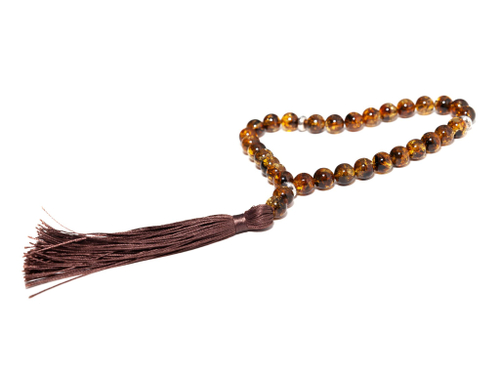 Чётки из натурального янтаря, диаметр камня 9 мм. Четки ручной работы из Калининграда