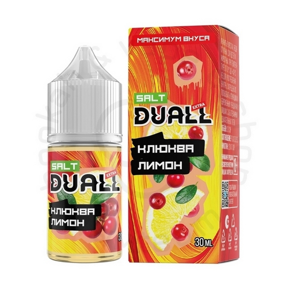 Безникотиновая жидкость для ЭСДН DUALL EXTRA ZERO с ароматом клюквы и лимона, 28мл, 0мг/см3 (M)