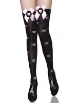 Чулки с косточками S (42) (Цвет: черный с розовым)