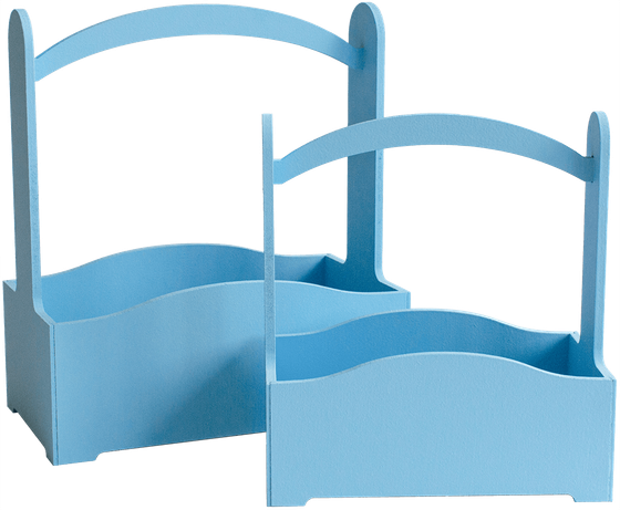 Ящик с изогнутой ручкой набор из 2х (голубой)