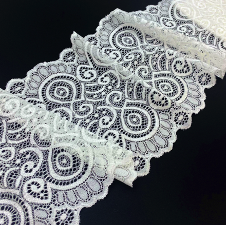 Кружево эластичное жемчужное 17 см